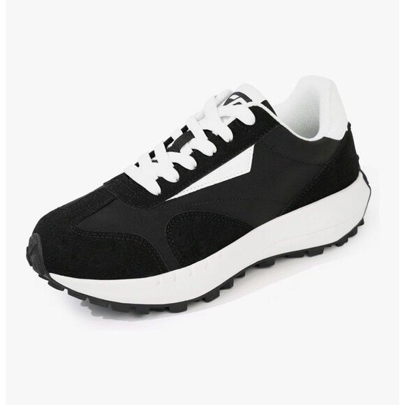 Women Fashion Sneakers Breathable Lace-Up Tennis Running Shoes Black Size 7 NWB - Picture 2 of 16